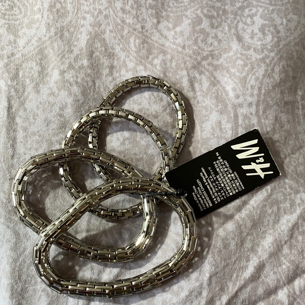 H&M silver stackable stretchy bracelets